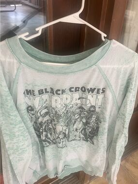 Recycled Karma Mint Green Pullover with Black Print The Black Crowes